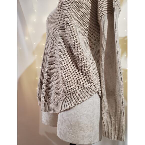 MICHAEL Michael Kors Chunky Waffle Knit Turtleneck Sweater Womens Size XS Beige - Picture 6 of 11